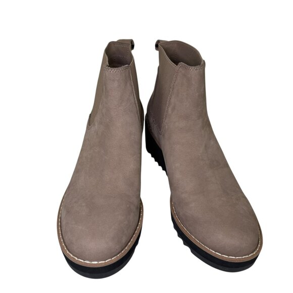 Eileen Fisher Taupe Suede Wedge Chelsea Boots Size 7 – NEW Comfort Ankle Booties - Picture 1 of 8